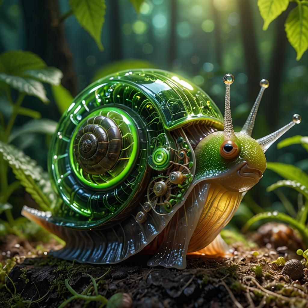 Futuristic Green Snail 🐌💫