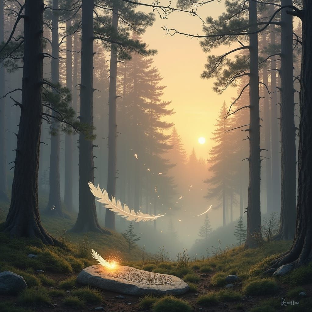 Ethereal Scandinavian Twilight Forest Glade