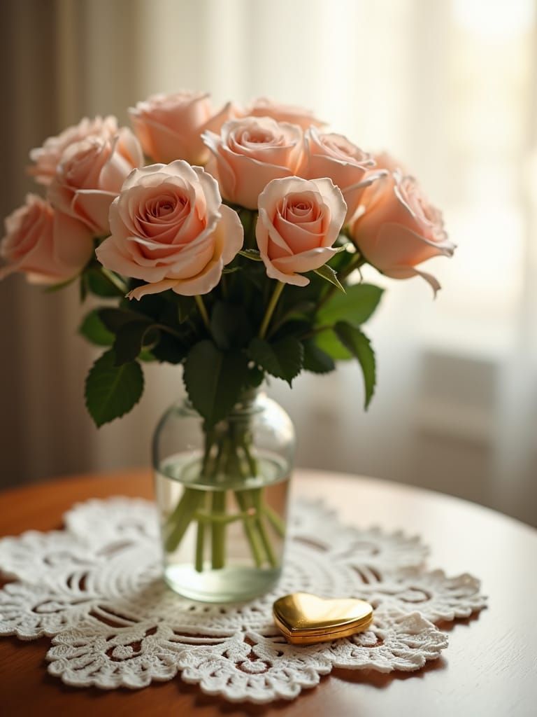 Roses, Locket, and Lace: A Romantic Still Life