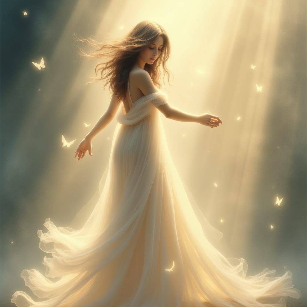 Ethereal Woman in Radiant Light