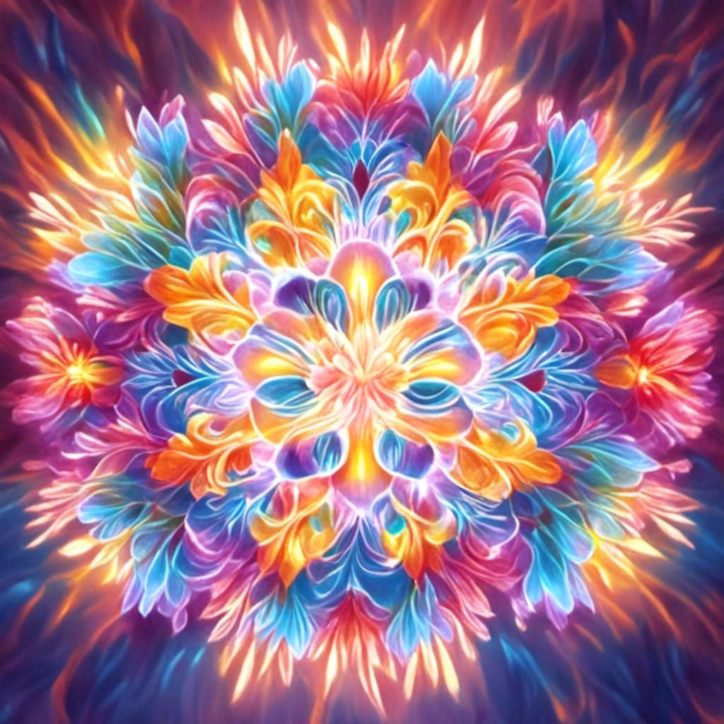 Rainbow Light on Crystalline Snowflake