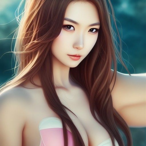 Korean Woman Portrait in Scenic Photorealistic Style