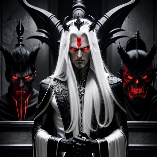 Evil Deity with Glowing Eyes: A Photorealistic Portrait