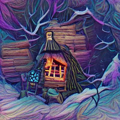 Baba Yaga's Cozy Cottage: An AI Interpretation