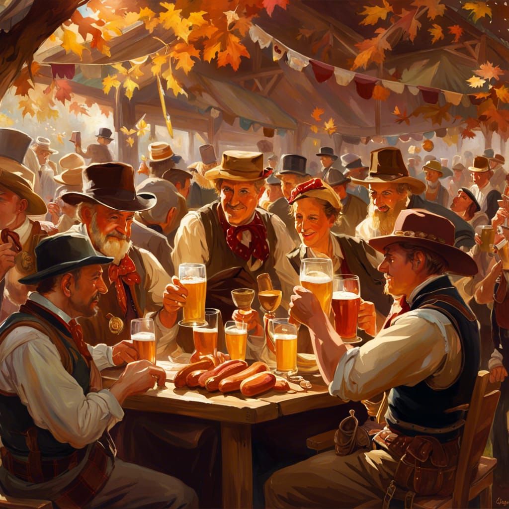 Oktoberfest Beer Festival in Hyperdetailed Poster Art