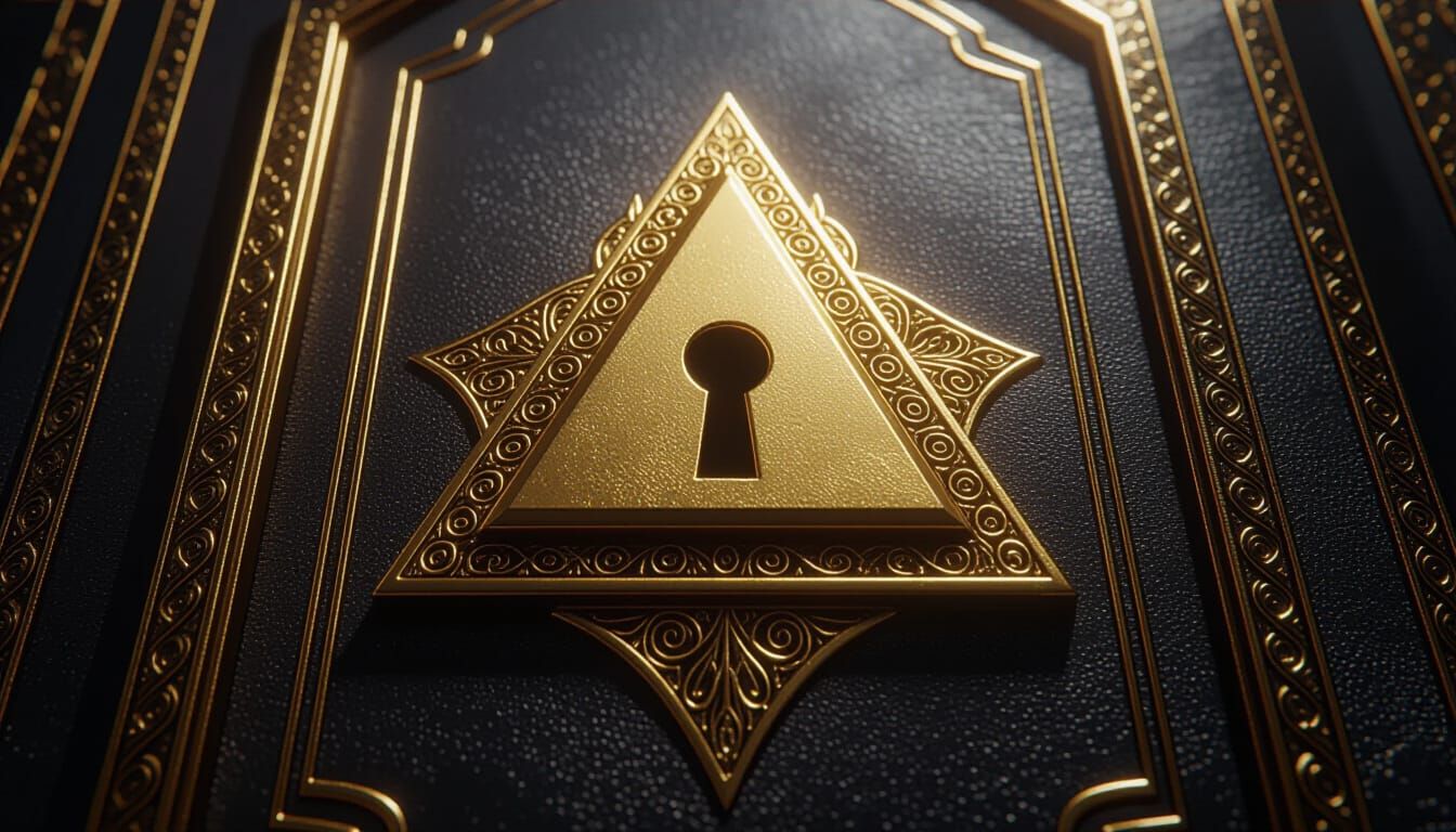 Intricate Triangular Lock in Art Deco Style