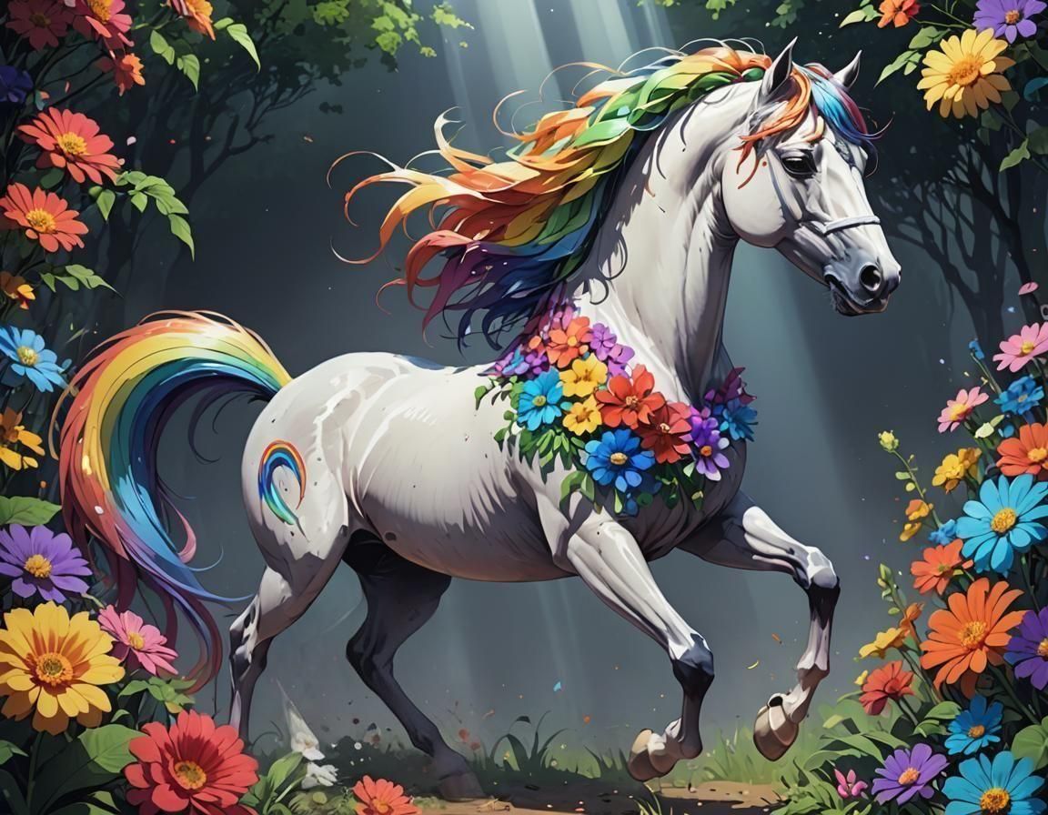 Rainbow horse