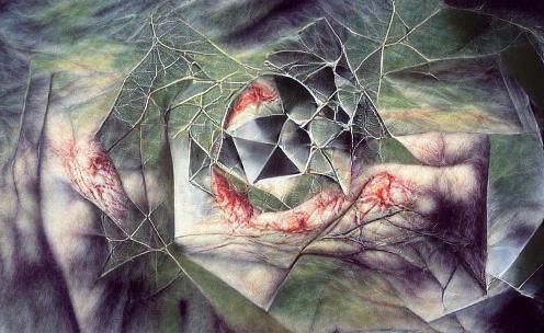 Surreal Geometric Wound with Impossible Shapes