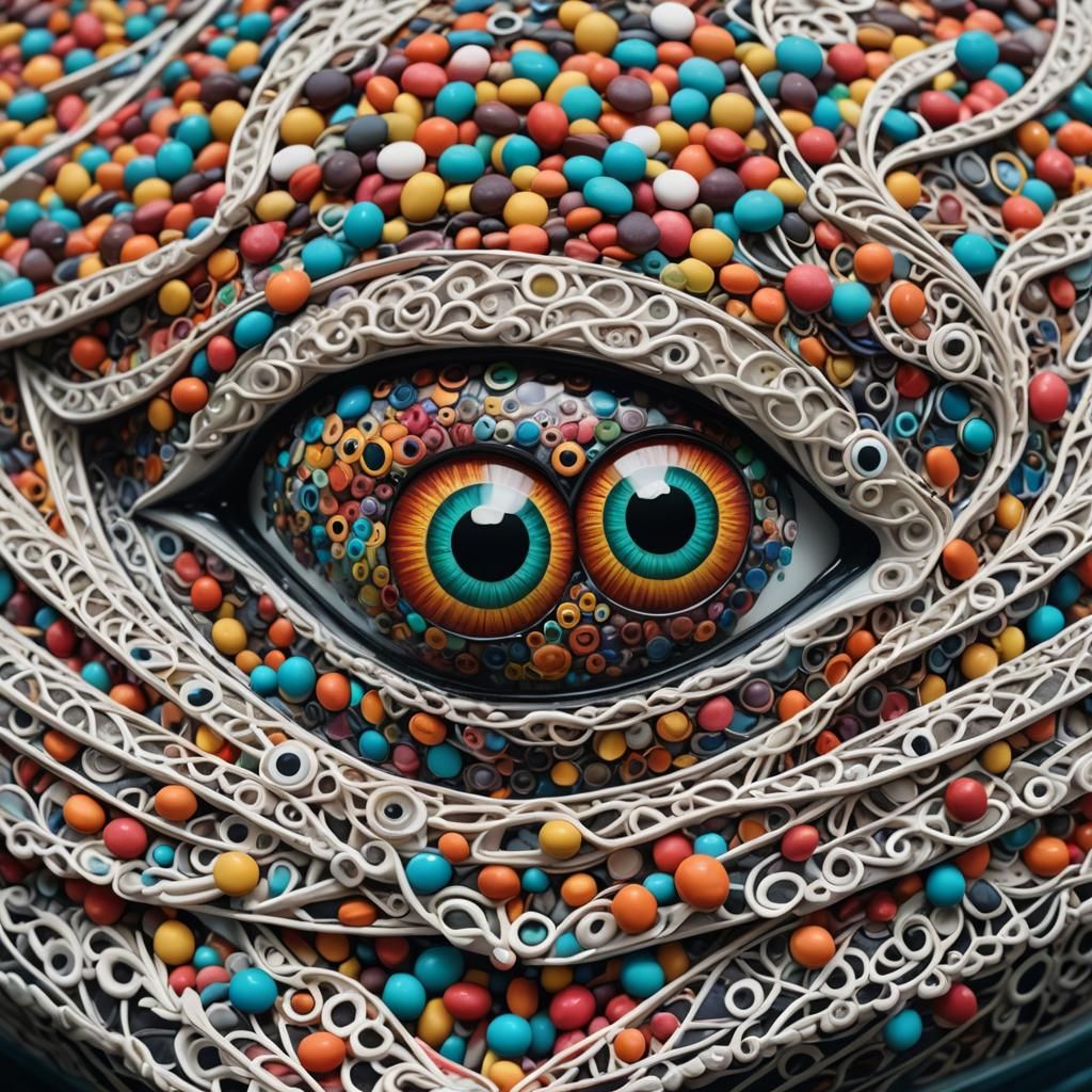 Unique Boat with Scary Eyes in Hyperrealistic Style