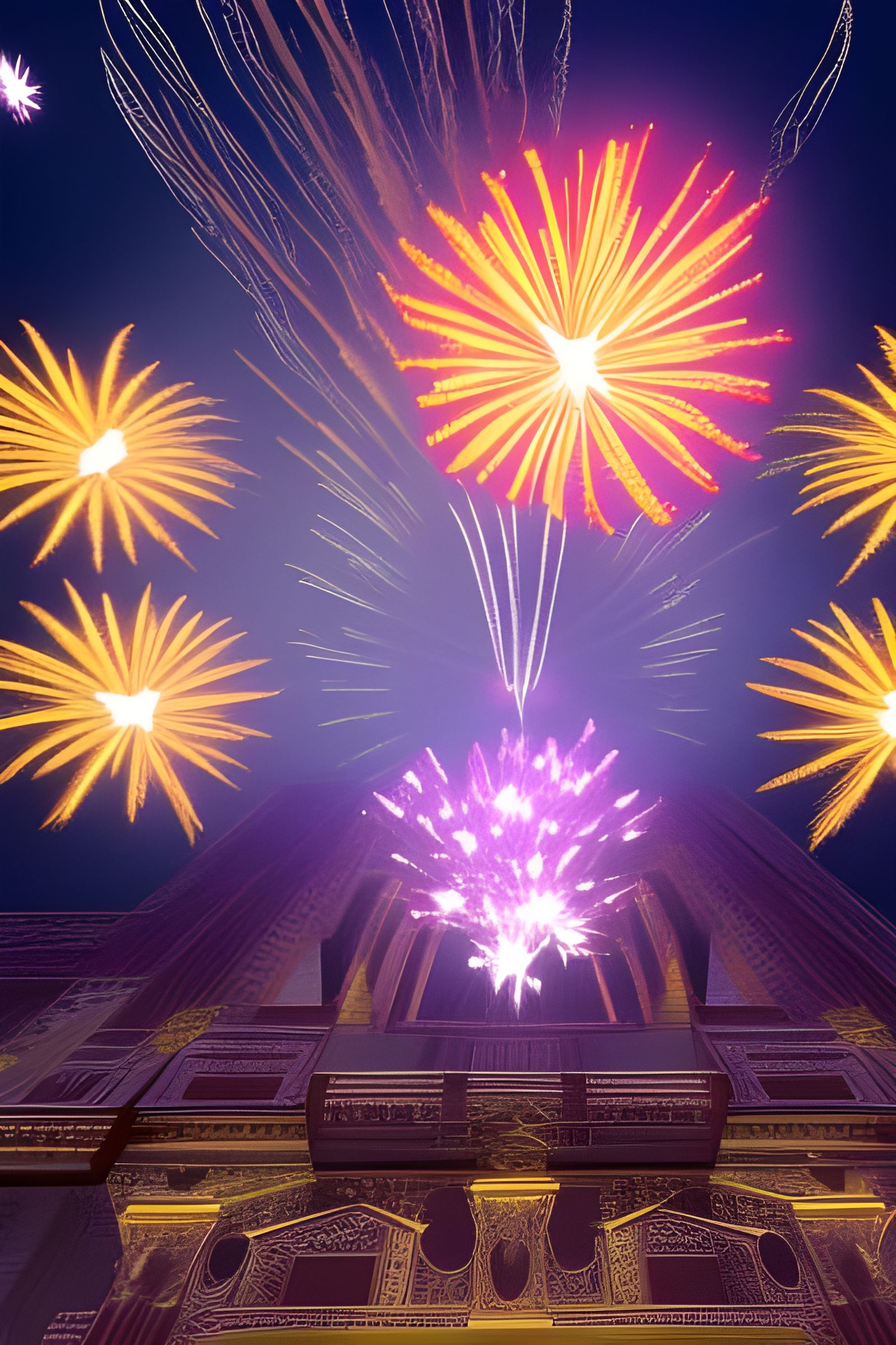 Fireworks Display in Baroque Style
