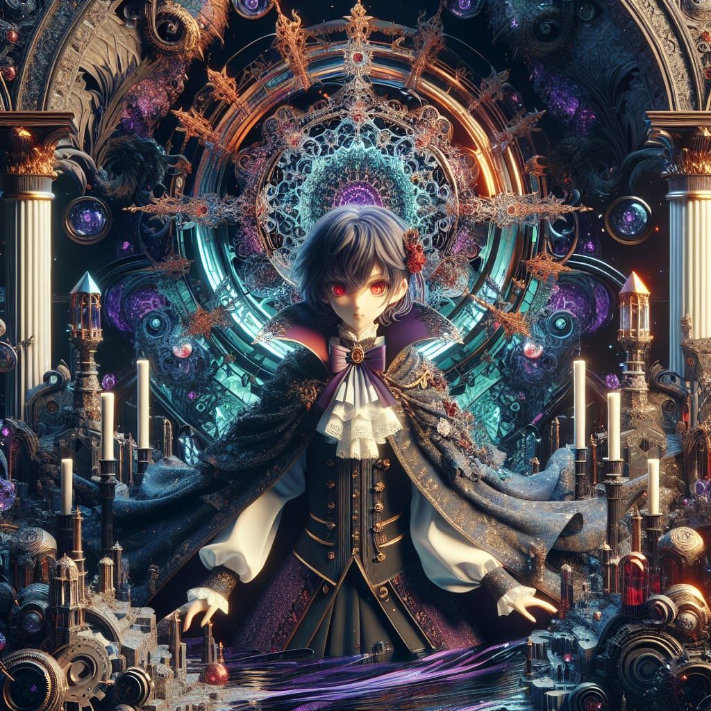 Anime-Style Victorian Vampire Concept Art