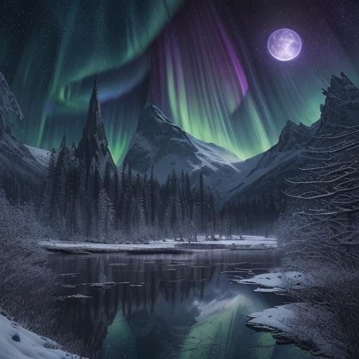 Winter Fantasy: Starry Night with Three Moons