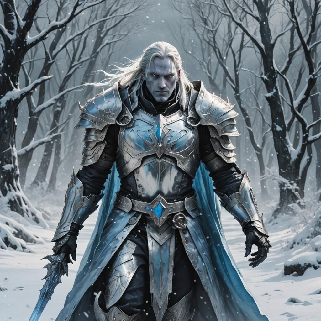 Elric of Melnibone in Silver Armor, Fantastical Art