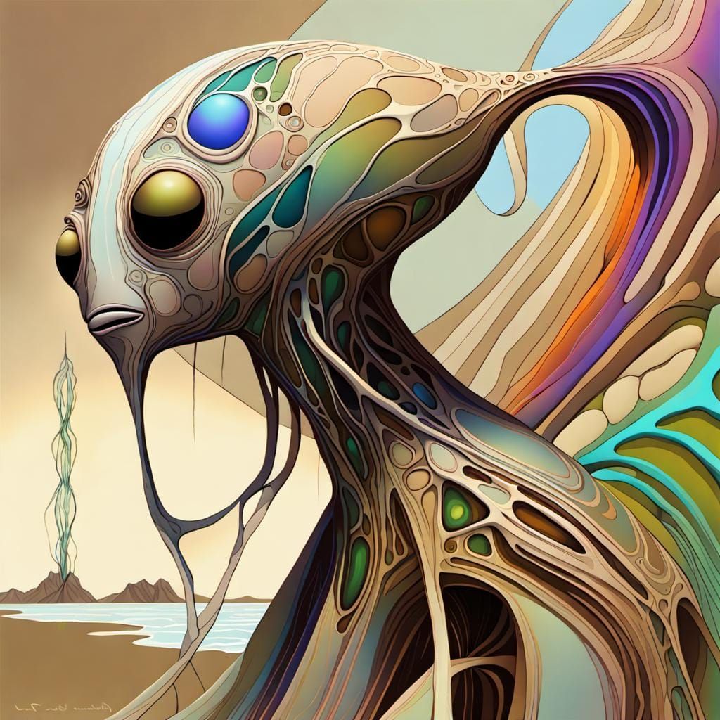 Intricate Alien Monster Fine Art Concept