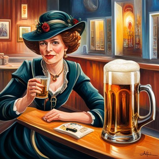 Woman in German Dress: An Oil Painting