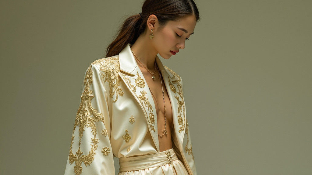 Regal Avant-Garde Suit with Sacred Symbol Embroidery