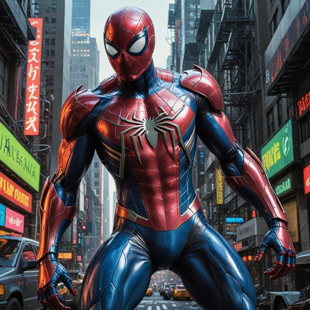 Cybernetic Spider-Man: 70/30 Human-Machine Hybrid in Metalli...