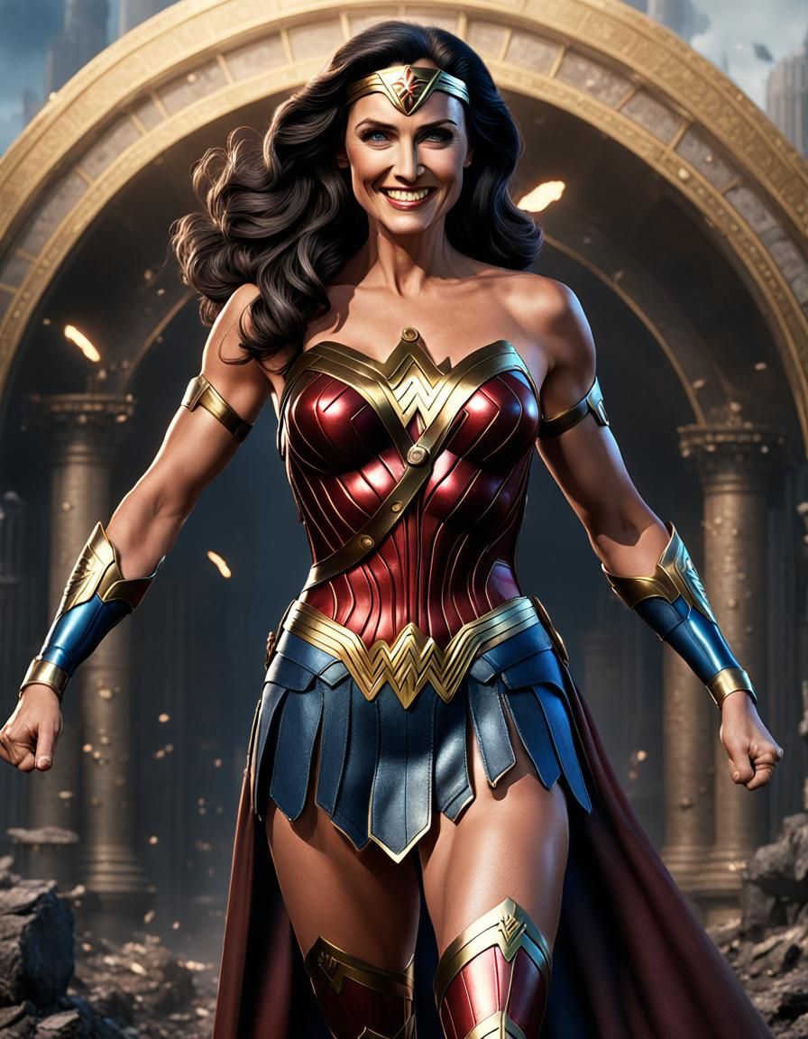 Lynda Carter as Wonder Woman in Detailed Matte Painting