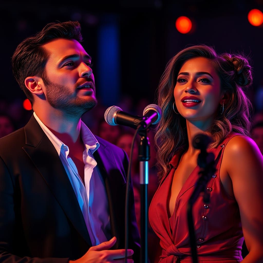 Passionate Spoken Word Performance in Hyperrealistic Style