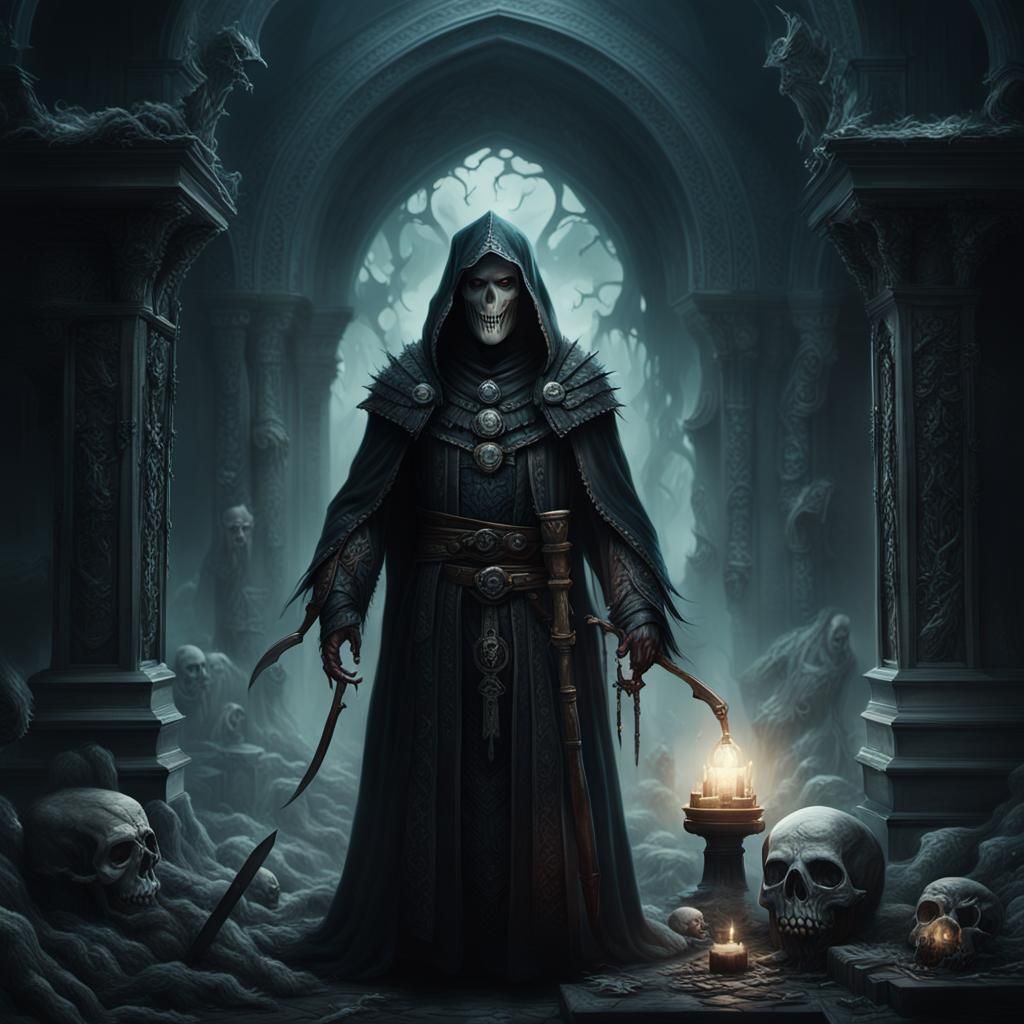 Epic Portrait of an Enshrouded Necromancer
