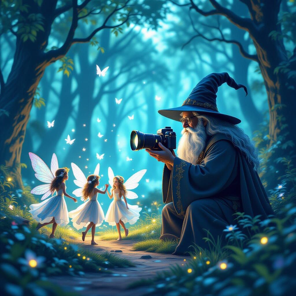Magical Camera Captures Fairies in Bioluminescent Forest