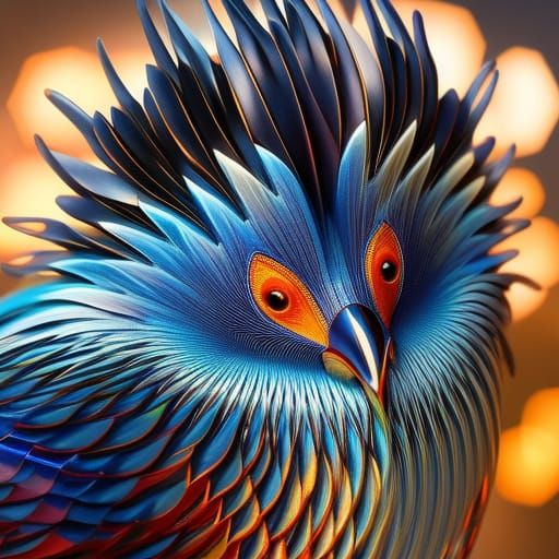 Chrome Feathered Animal Concept Art