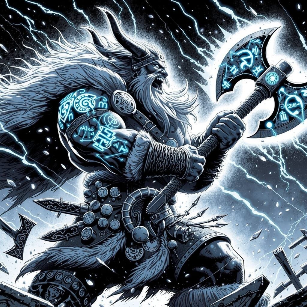 Viking Warrior in Chiaroscuro Fantasy Art