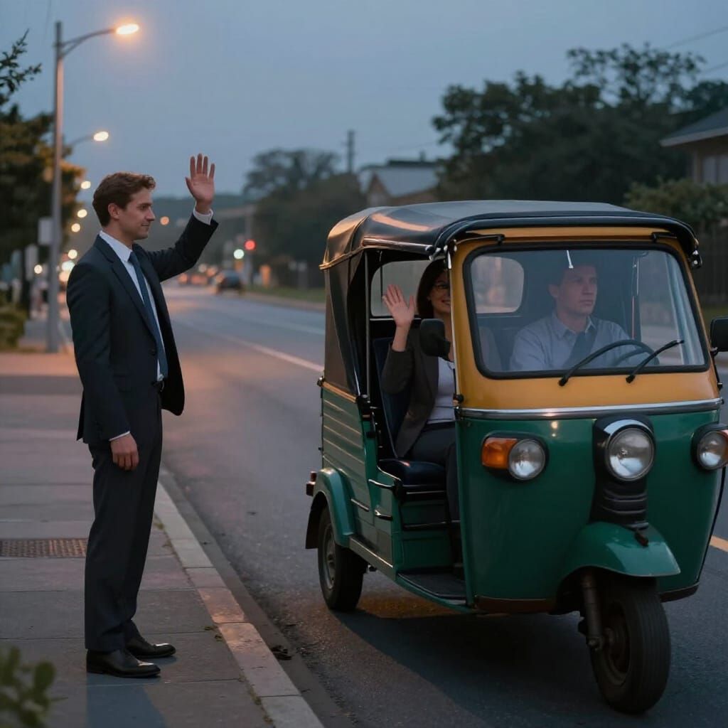 Bittersweet Goodbye Scene in Auto-Rickshaw