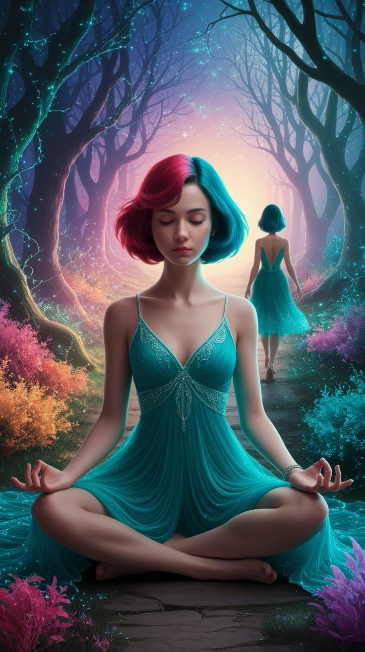 Whimsical Magical Forest Scene in a Dreamy Digital Art Style