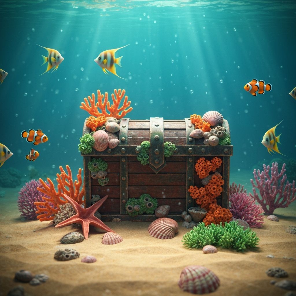 Sunlit Treasure Chest in Coral Reef Fantasy