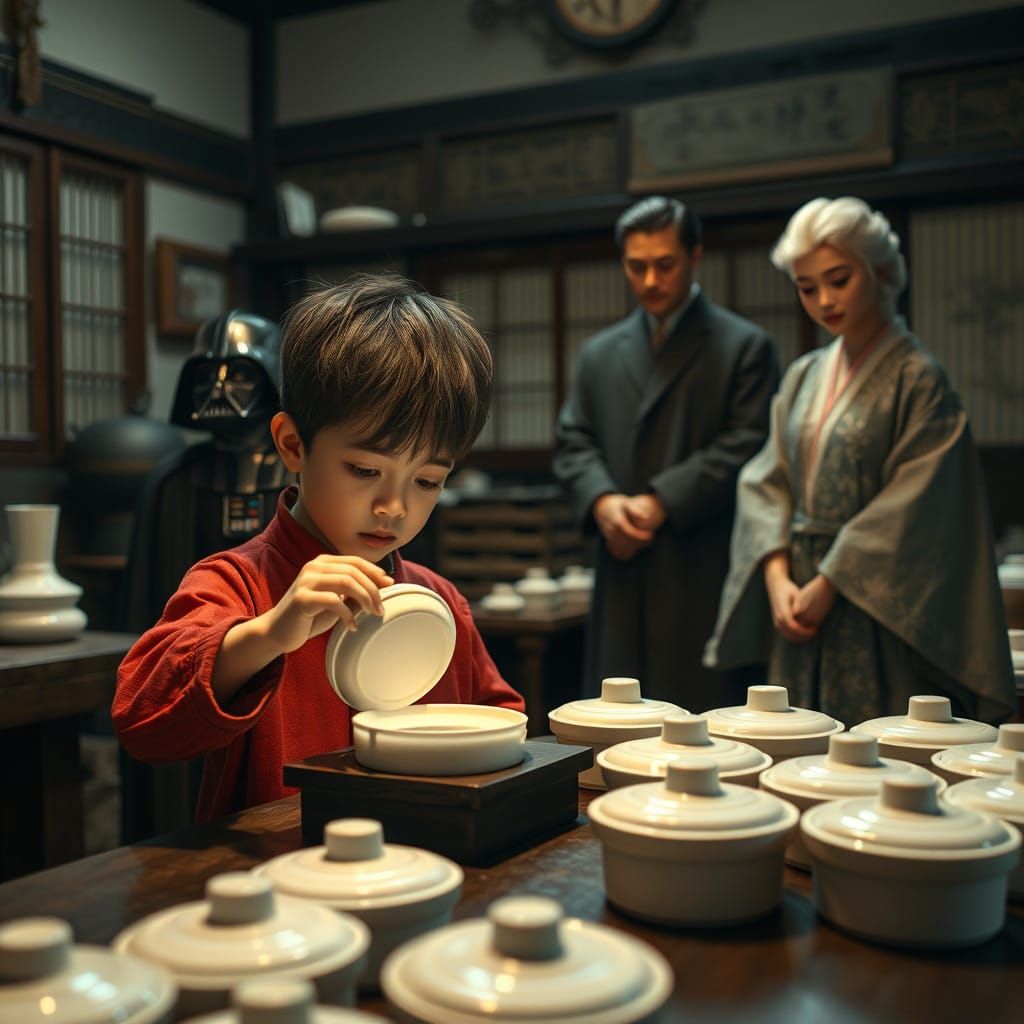 Surreal Japanese Period Antibiotic Lab Scene in Super Realis...