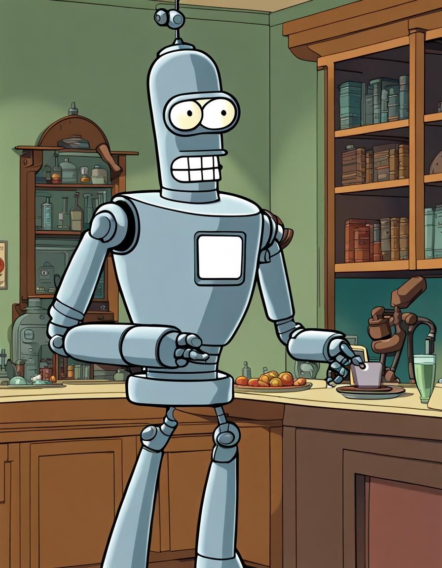 Bender as Butler in Farnsworth's House