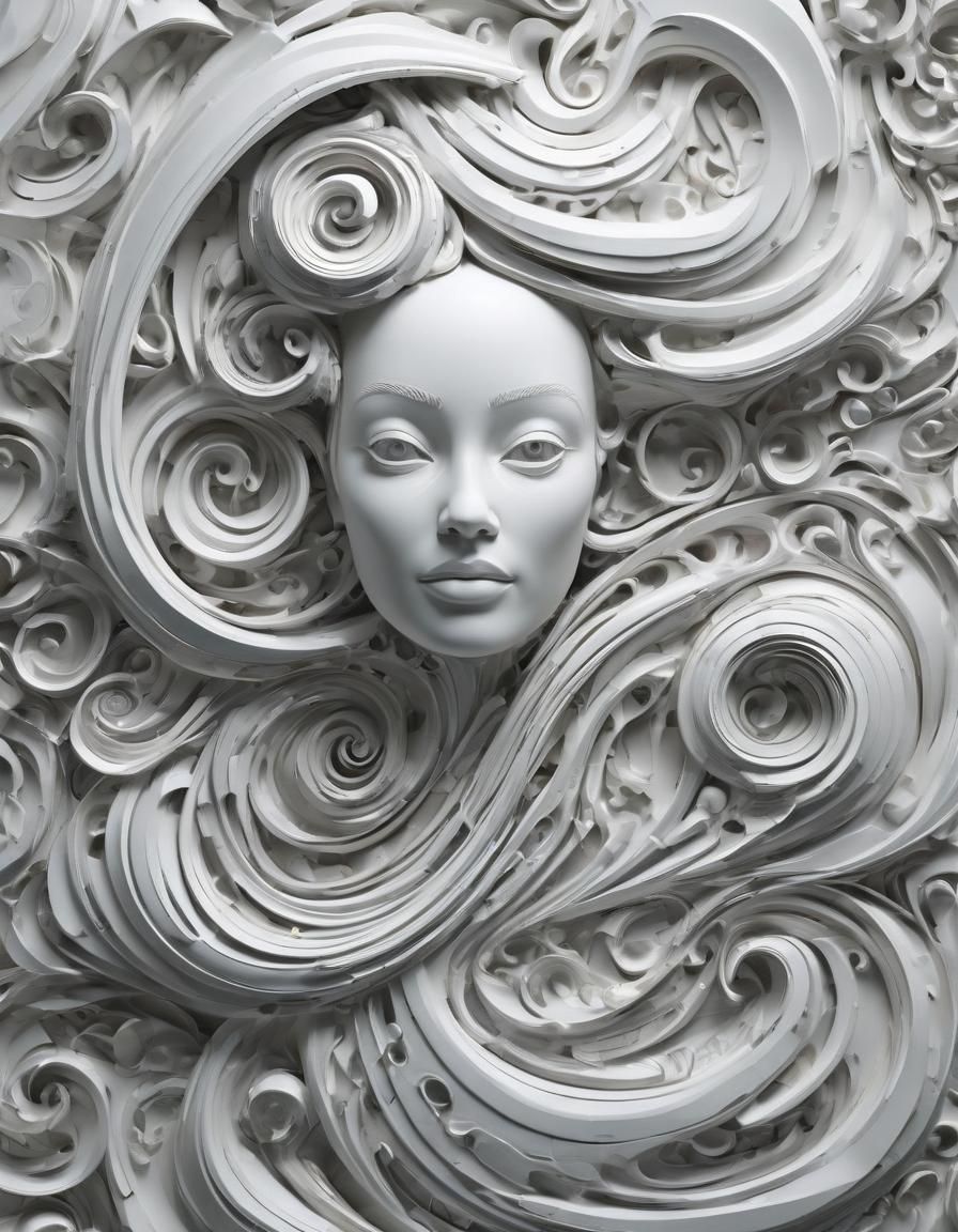 Abstract Swirling Portrait in Exotic Style