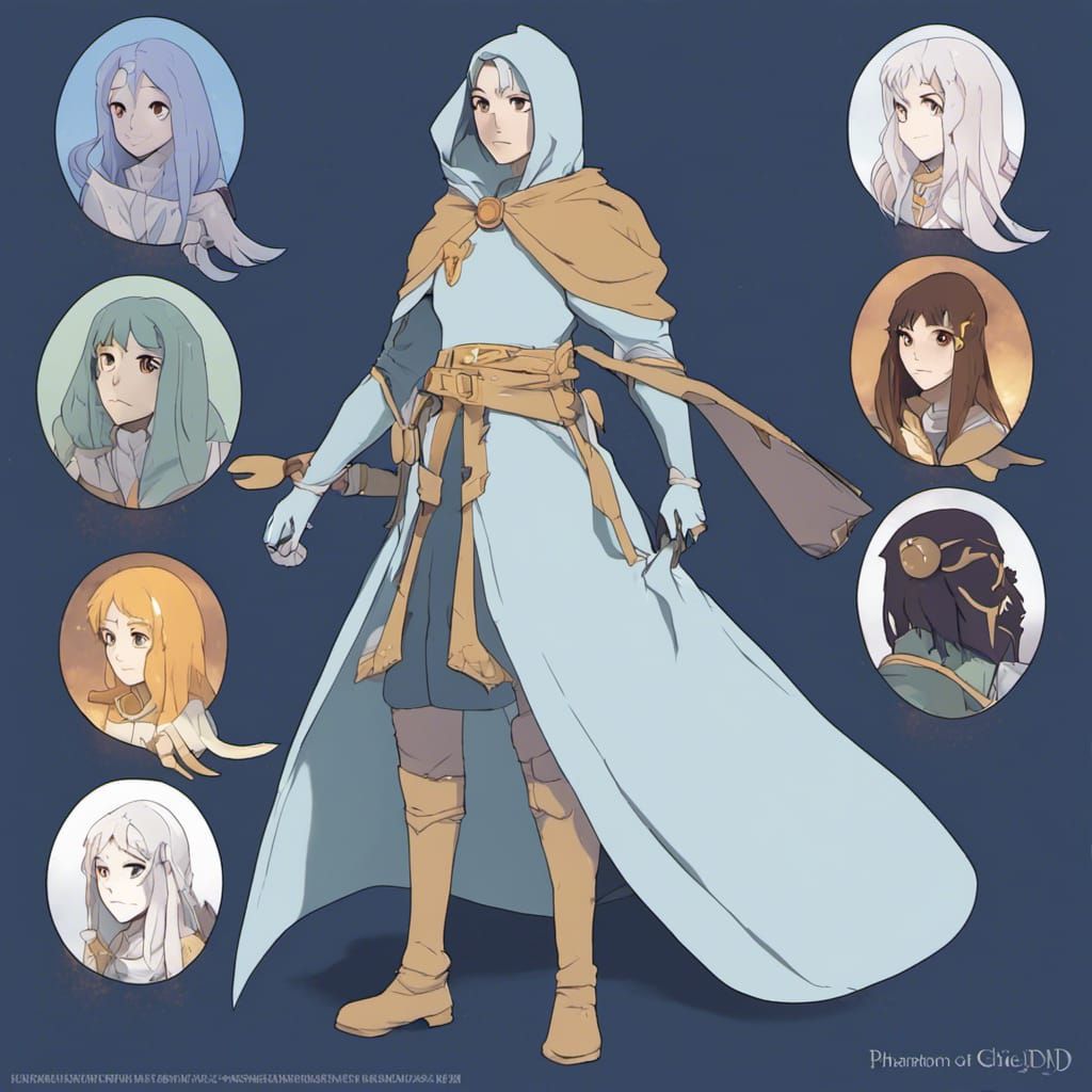 Phantom Paladin Character Sheet in Anime Style