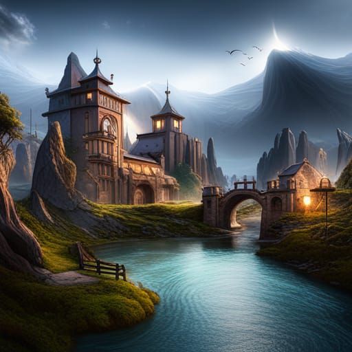 Detailed Matte Painting with Deep Color