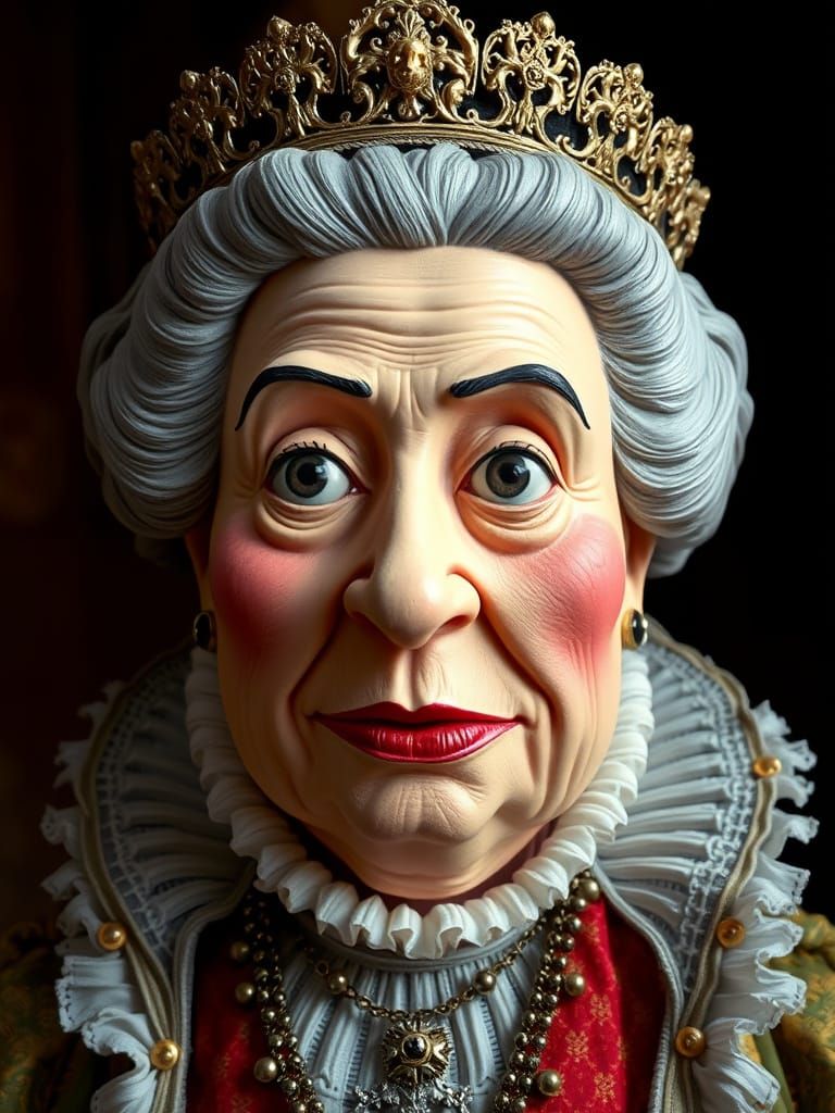 Caricature Puppet of Queen Elizabeth I