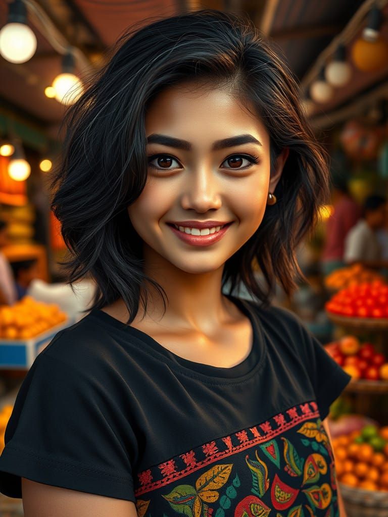 Serene Street Market Beauty with Lively Aura