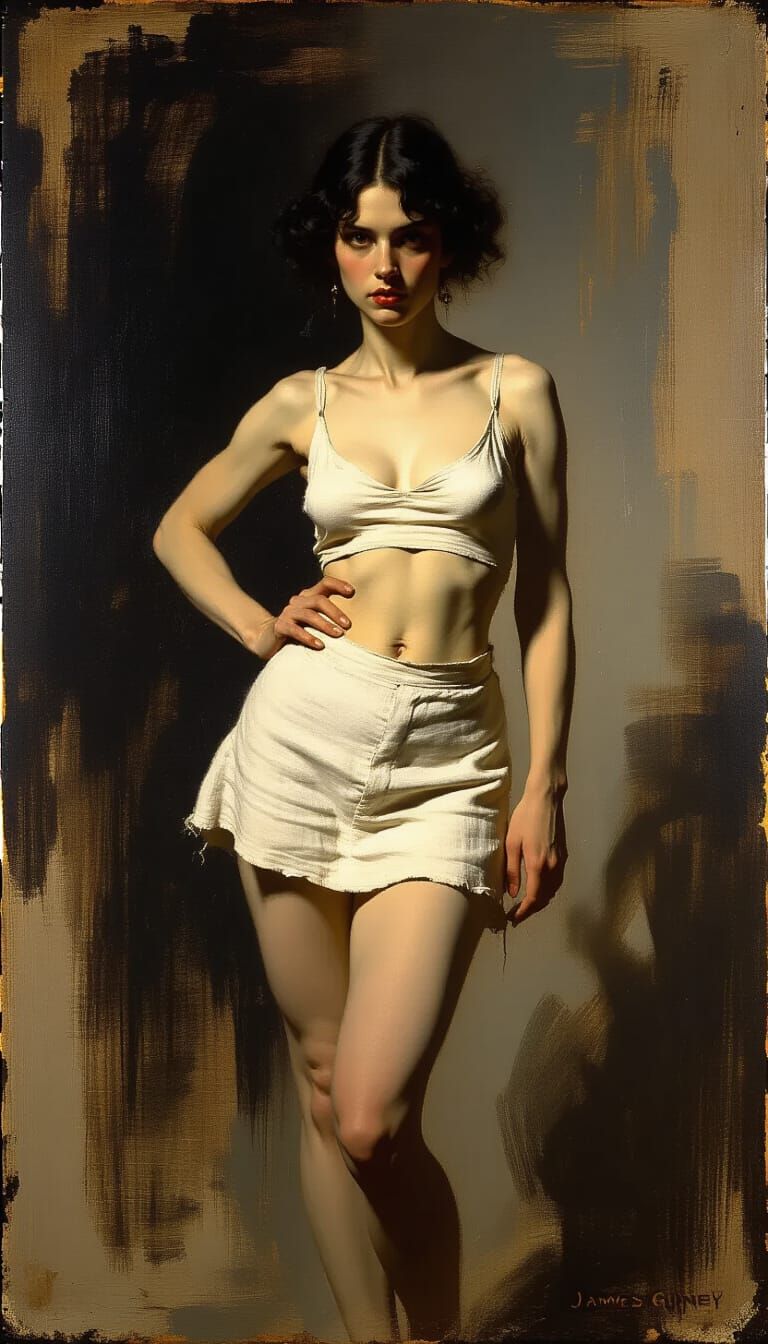 Classic Figure Study in Dramatic Realism and Expressive Brus...