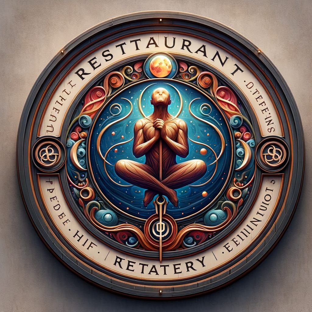 Restaurant Sign Featuring Waiting Person in Matte Painting S...