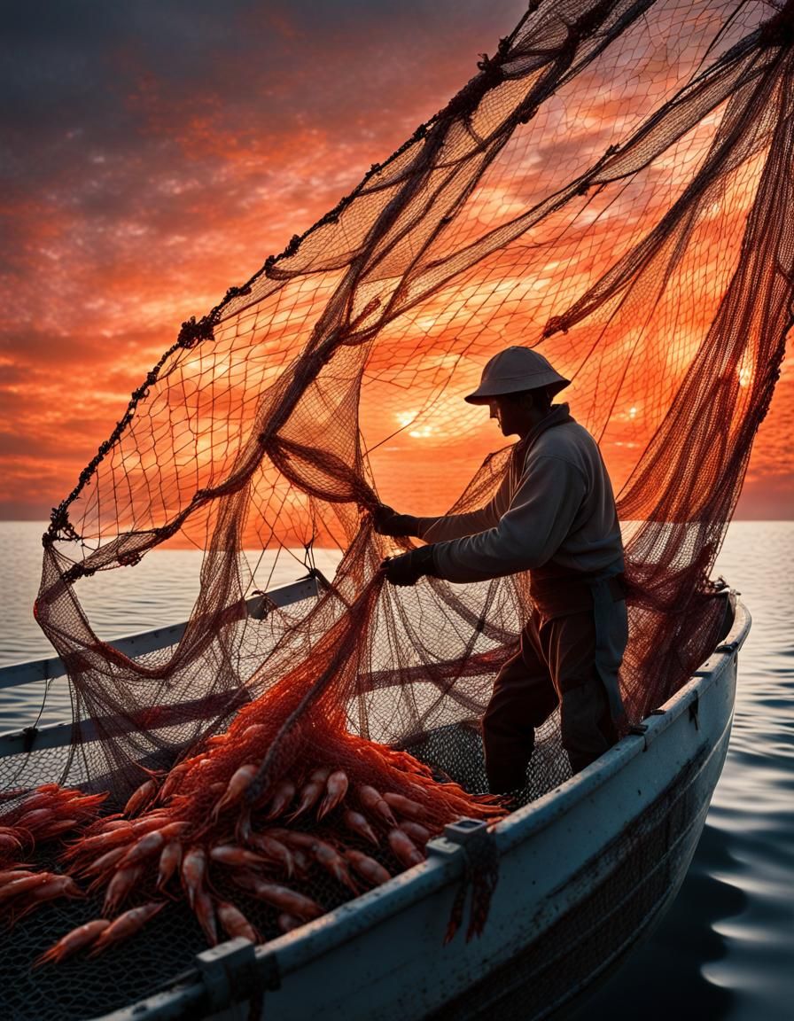 Radioactive Shrimp Catch in Anime Style