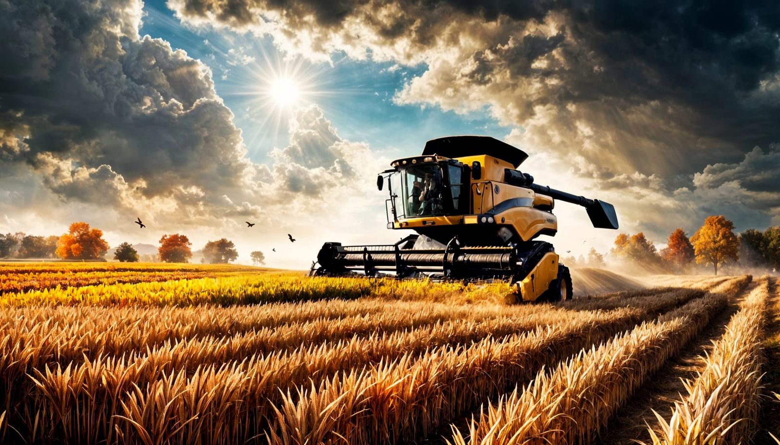 Autumn Harvest: Mythological Landscape in Watercolor Style