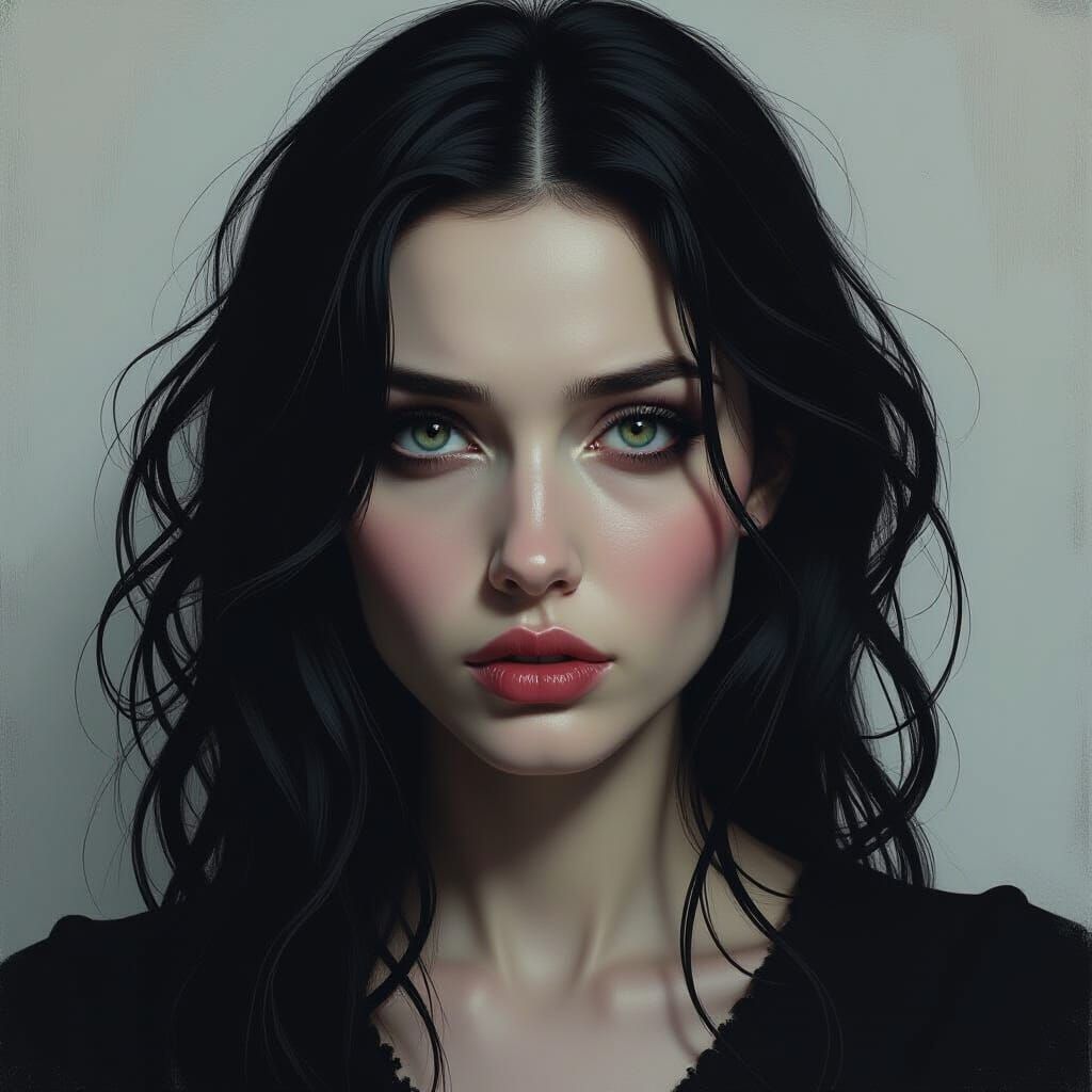 Gothic Horror Portrait of Terrified Woman