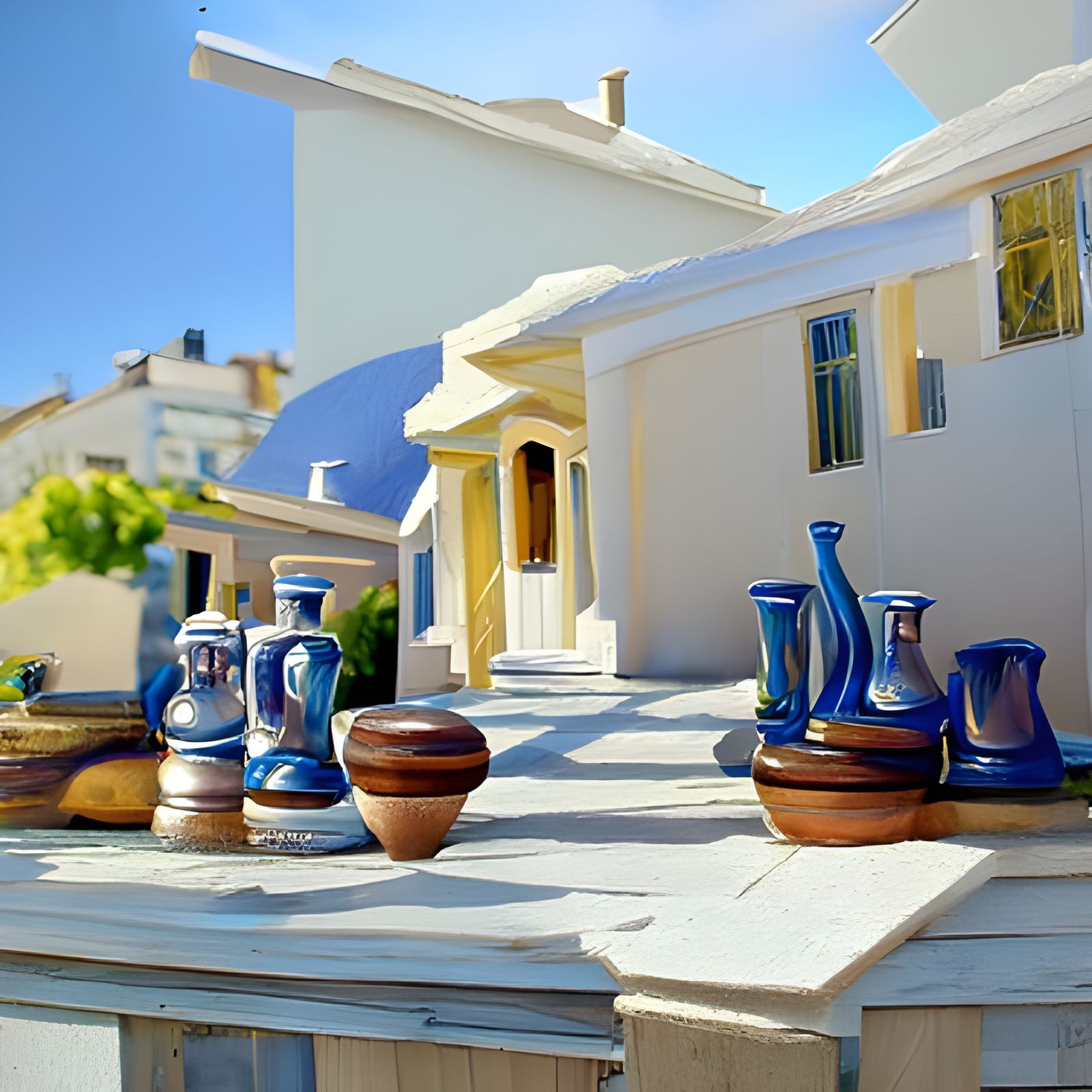 Idyllic Greek Villa with Blue Accents