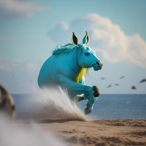 Cheerful Horses in Cartoon Style