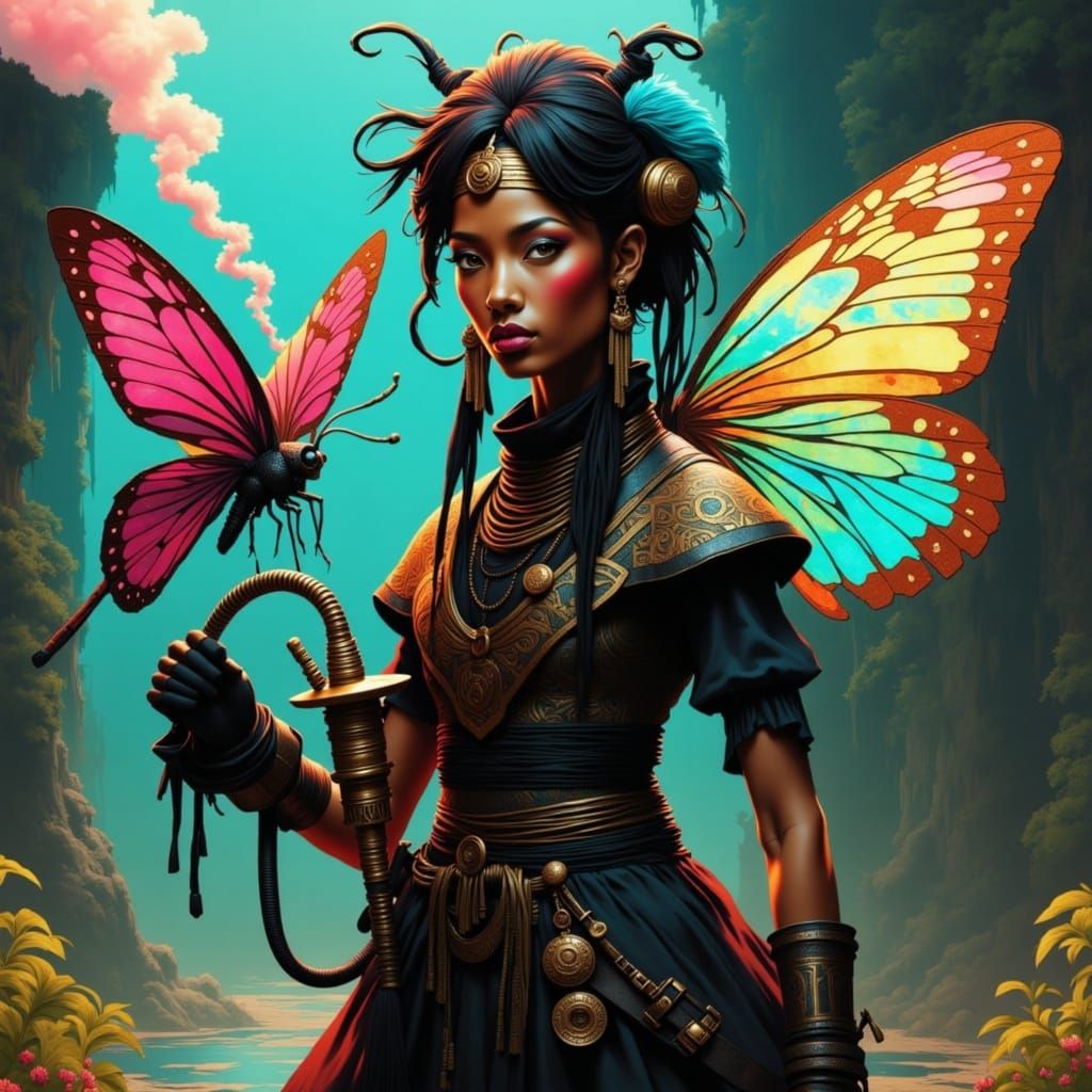 Whimsical Pirate Pixie in Steampunk Bohemian Attire