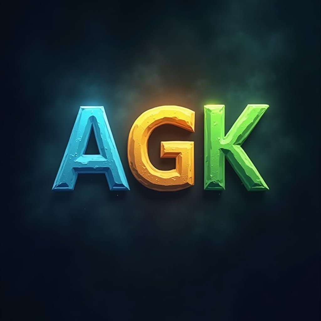 Luminous AGK Letters in Smoky Cyberpunk Style