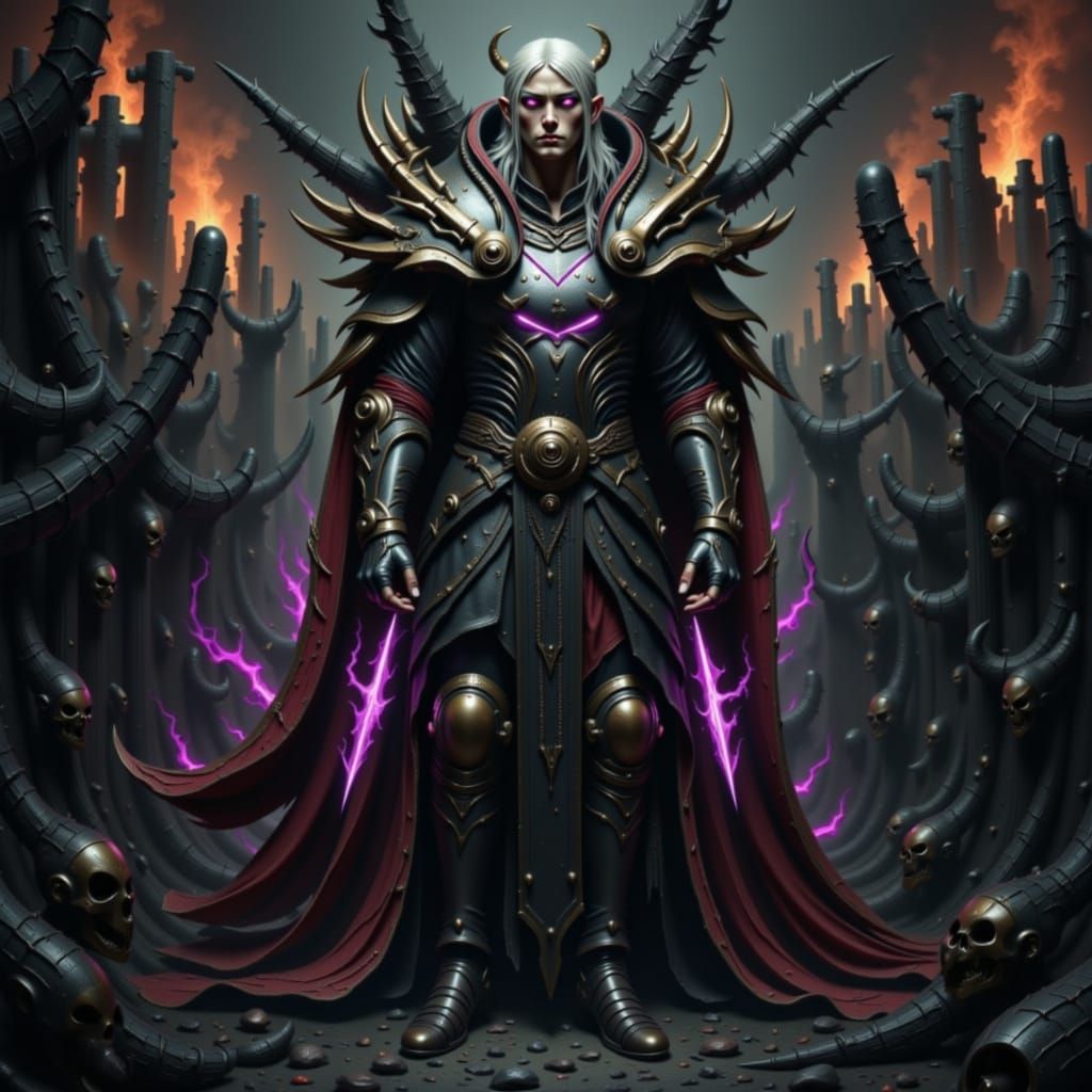 Battle-Ready Warrior in Dystopian Warscape