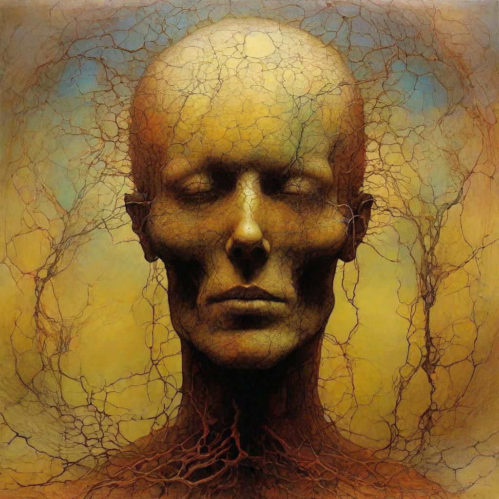 Disturbing Organic Abstract in Neurographic Art Style