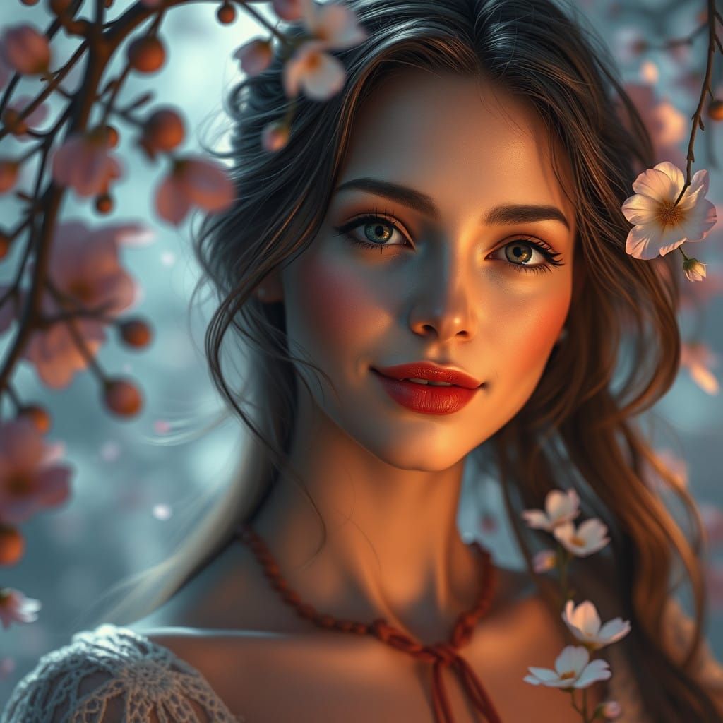 Whimsical Fantasy Portrait in a Dreamlike Atmosphere