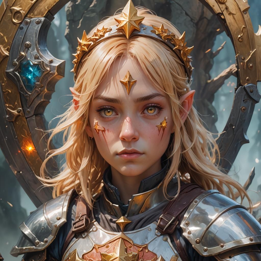 Gnome Fighter in Surreal Anime Style Portrait